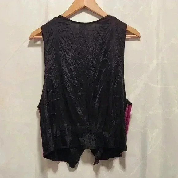 Vintage D.K. Gold by DonnKenny Women's Size 14 Vest Fuchsia Paisley/Floral - Picture 5 of 8